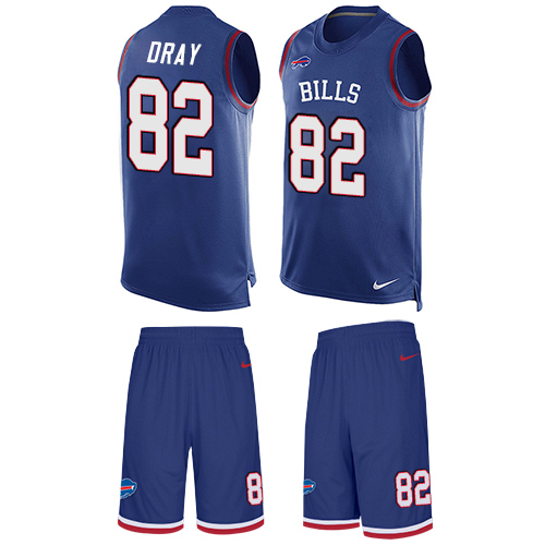 Men's Limited Jim Dray Nike Jersey Royal Blue - #82 Tank Top Suit NFL Buffalo Bills